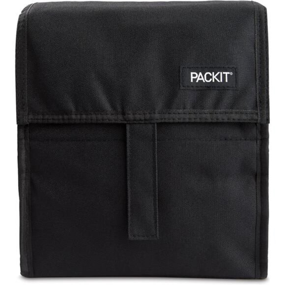 Freezable Lunch Bag, Black, Built with EcoFreeze Technology, Foldable - Picture 1 of 7